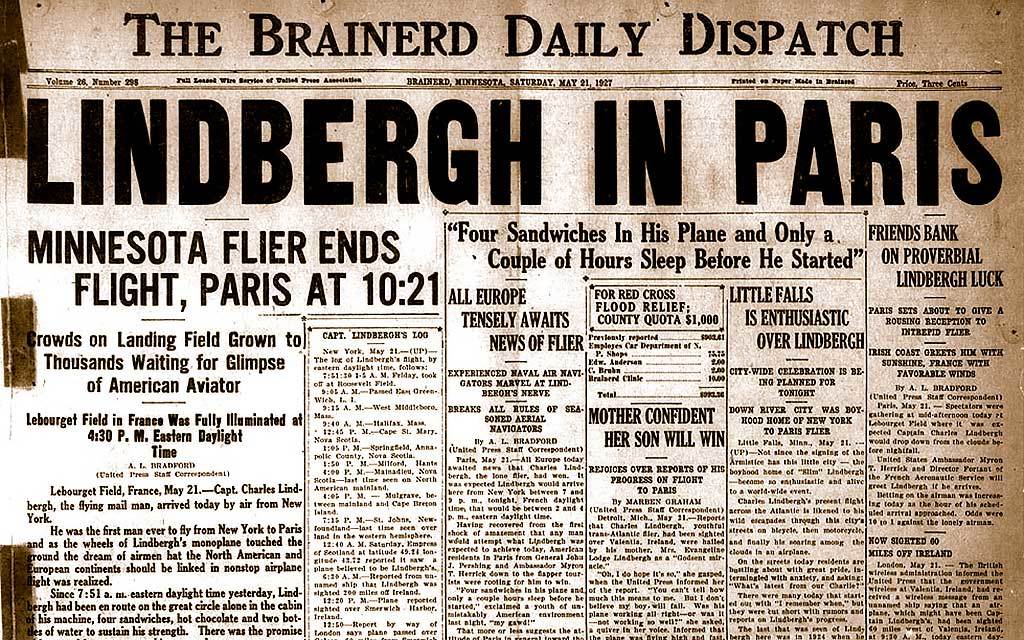 Charles A. Lindbergh of Little Falls flies his way into history - Vimarsana News