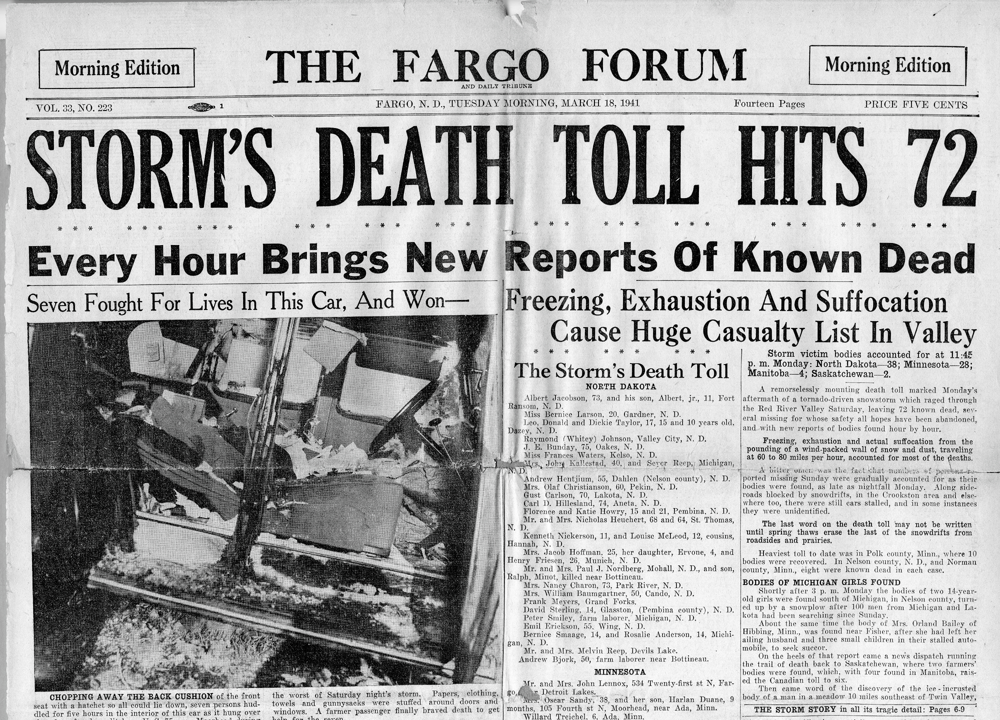 Tales from the 'Ides of March' blizzard that pummeled region, killed dozens in 1941 - Vimarsana News